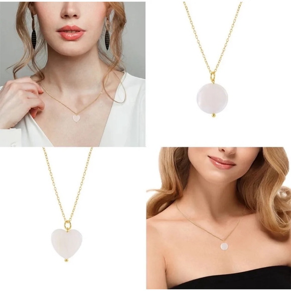 NEW Sparkly Gold Unisex-Women’s Pearl Heart, Yellow Gold Filled Necklace, 16-18” - Picture 7 of 14